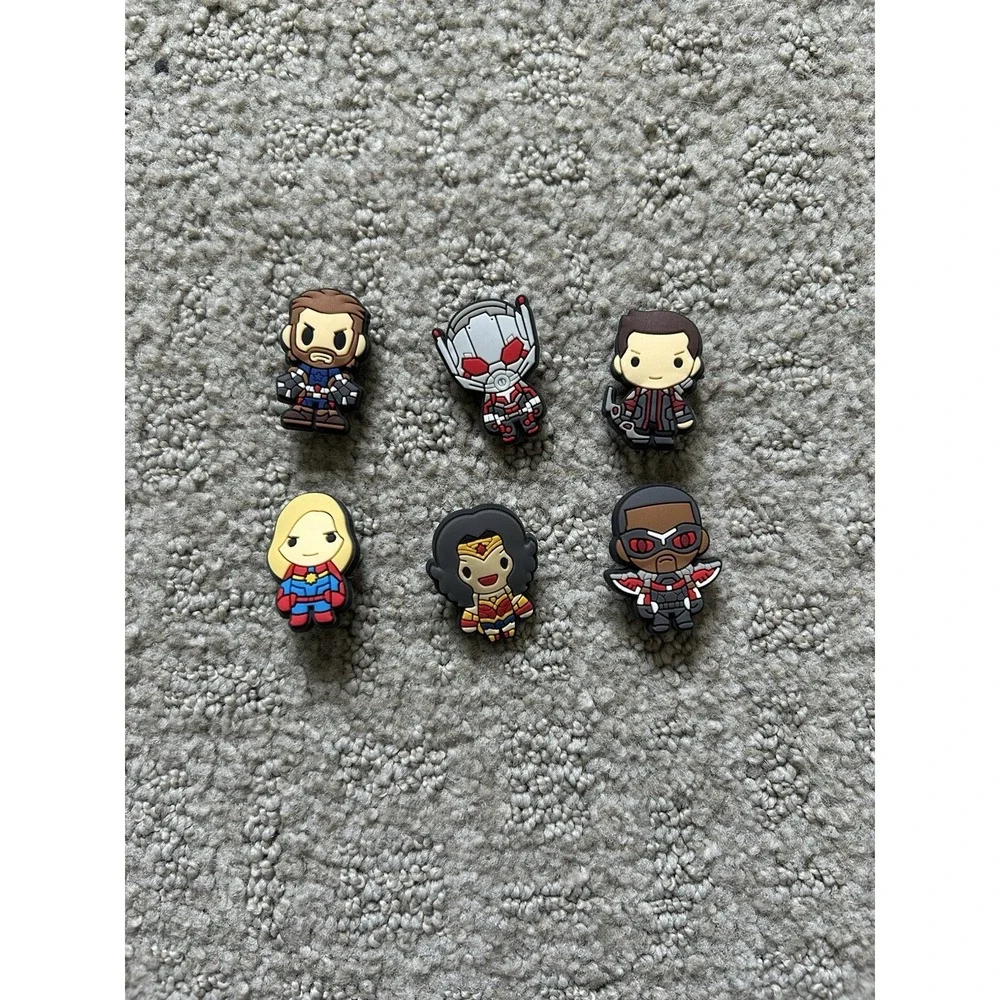 Marvel Avengers Themed Jibbitz Shoe Charms For Crocs. Lot Of 6 - Captain America
